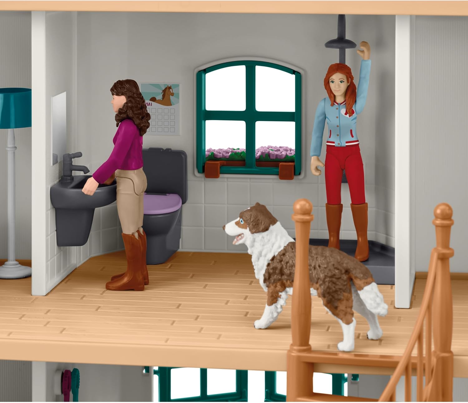 Schleich Horse Club - 179 PC Lakeside Country House and Stable Playset with Horse Figurines, Poseable Characters and Accessories - Realistic Farm Toys for Girls and Boys - Kids Ages 5+ | 42706