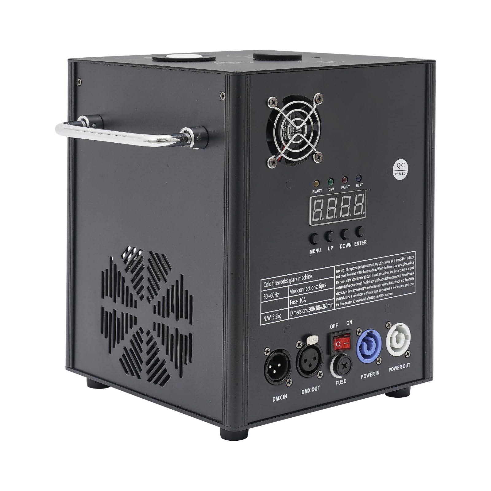 750W Pyrotechnikmaschinen DMX Cold Spark Effektmaschinen, Einstellbare Funkenhöhe Sparkular Machine mit Fernbedienung, Funke Feuerwerk Maschine mit Digitales Display für Partys, DJ, Hochzeiten