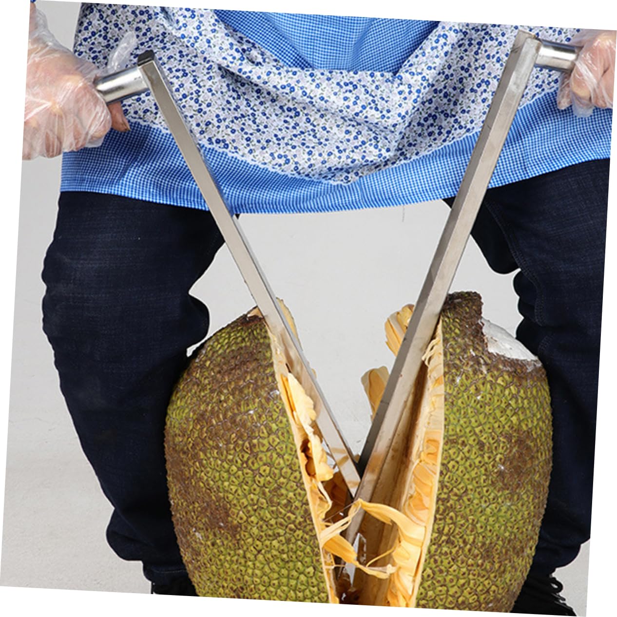 Mikinona Abridor Manual de Fruta Descorazonador de Jackfruit de Acero Inoxidable Ergonómico Herramienta para Pelar y Abrir Jackfruit