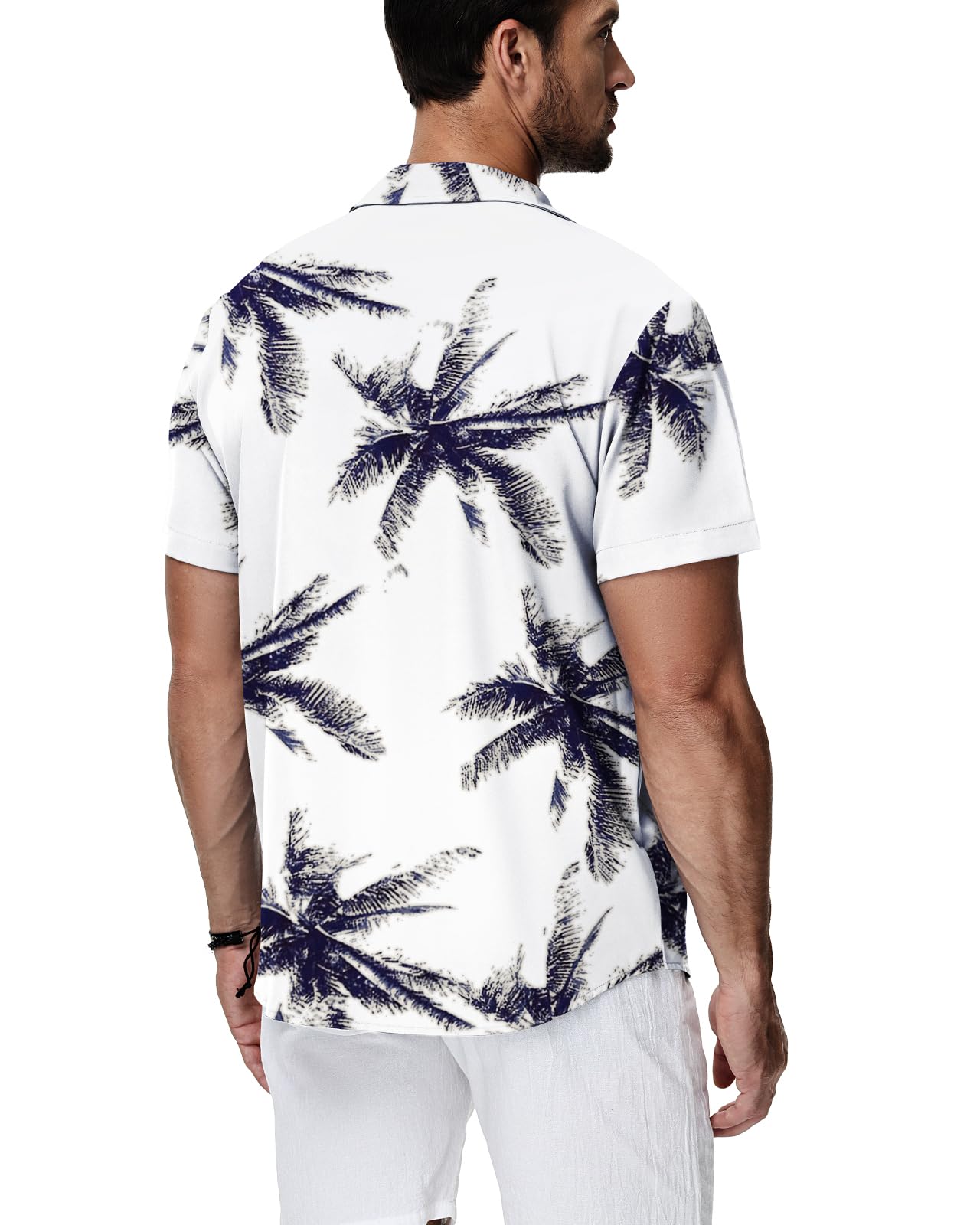 HMIYA Mens Hawaiian Shirts Short Sleeve Button Up Chemise Homme S-3XL - 5