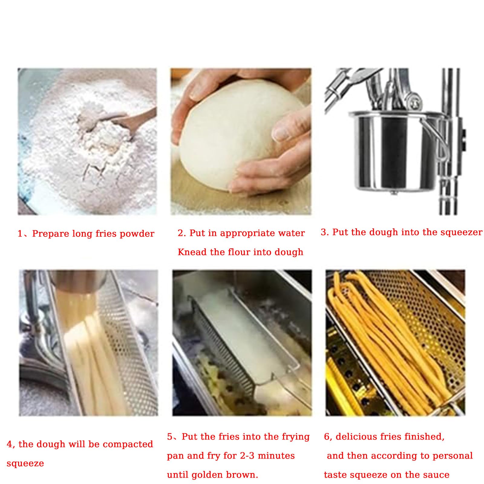 Manuelle Pommes Frites Maschine Edelstahl Kartoffelstreifen Maschine Pommes Frites Quetsche Extruder 12 Löcher