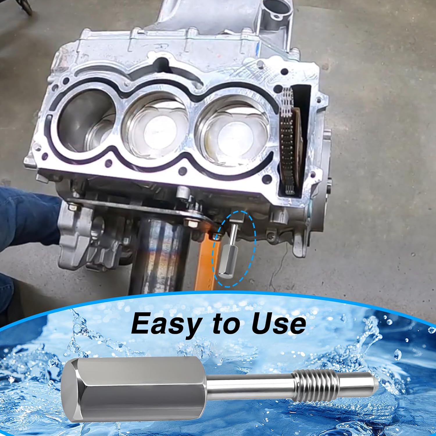 Upgraded 304 Stainless Steel Crankshaft Locking Tool Compatible with Seadoo Spark Replace#: 529036272