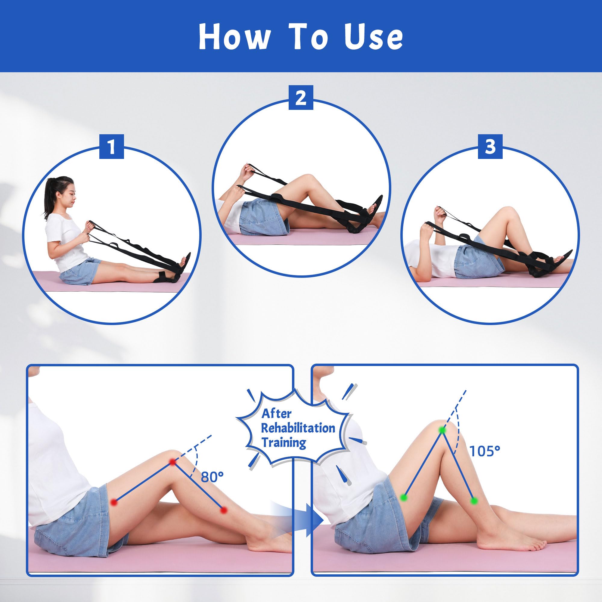 JFMkaer Knee Replacement Recovery Aids After Surgery - Multifunctional Knee Rehabilitation Equipment, Improve Mobility and Flexibility for Knee Pain