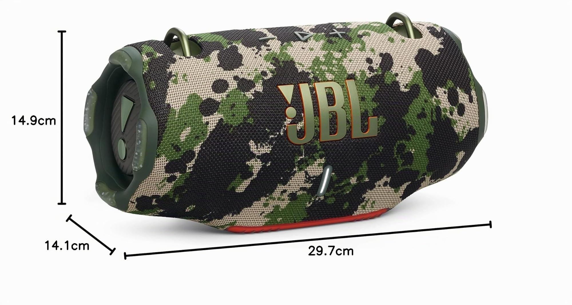 JBL Xtreme 4 Musikbox in Camouflage – Tragbare Bluetooth-Lautsprecher-Box mit tiefem Bass, KI-Sound-Boost und integrierter Powerbank – Wasserfest und staubfest – 24 Laufzeit, UK Stecker (Typ G)