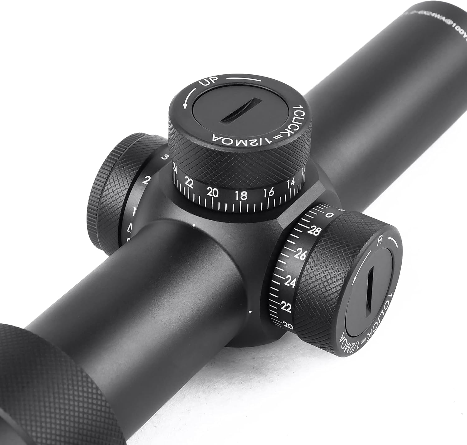 MT 1.2 6x24 WA Rifle Scope with Red Green Illuminated Reticle, 30mm Tube w  Scope Rings, Crossbow Scope Image
