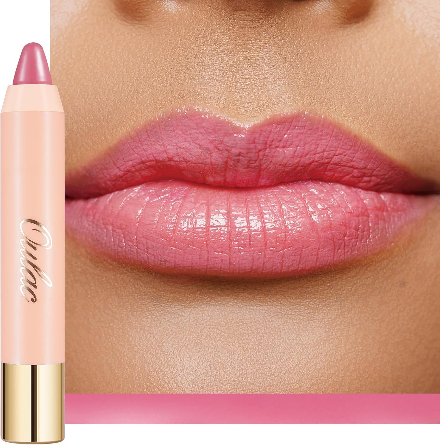 Lichtroze Hydraterende Lipstick Getinte Lippenbalsem – Hydraterende Lip Crayon voor Droge Lippen & Blush – Lipkleur en Wangen Make-up | 2,48 g, Rose Tea (06)