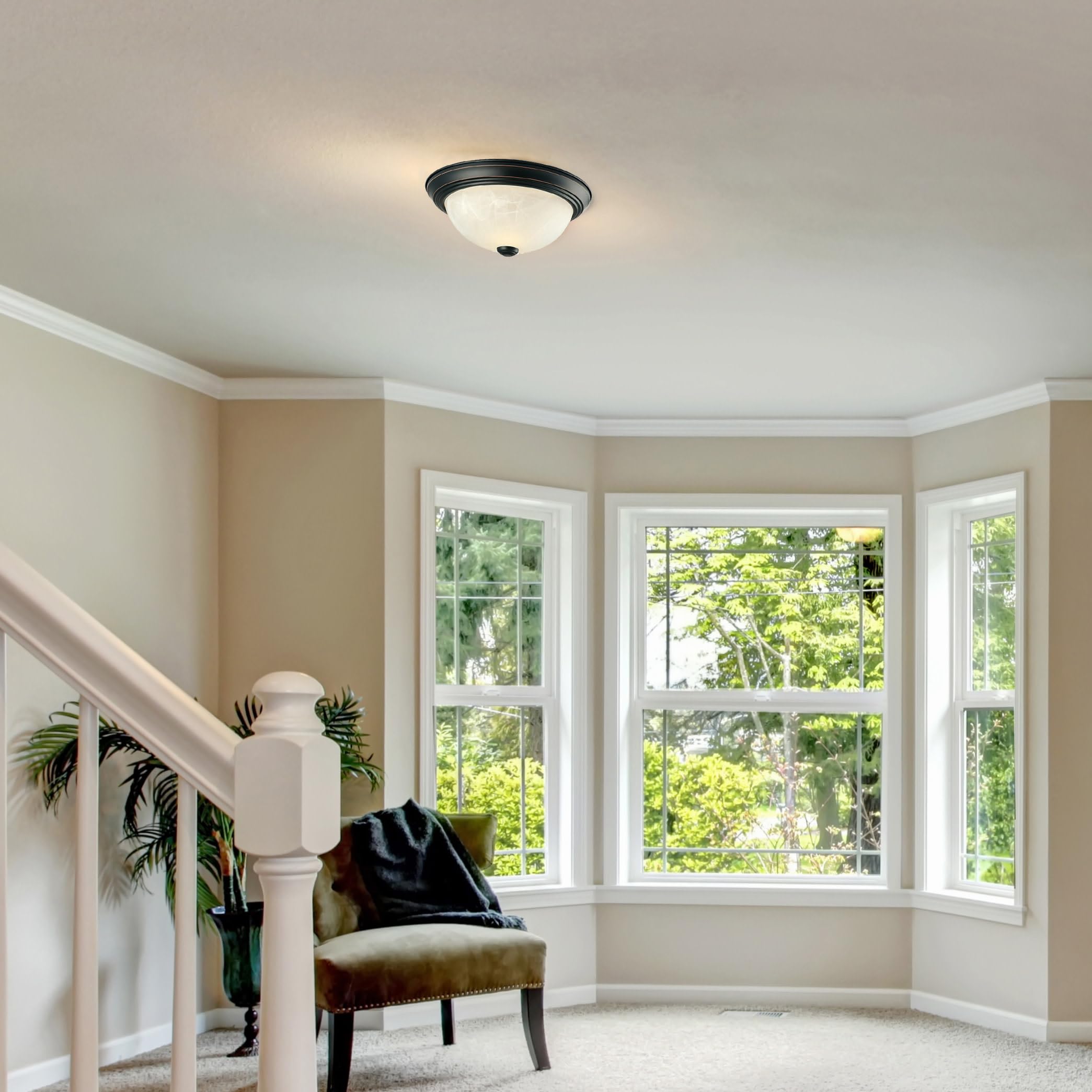 TLCLXY 48W Deckenlampe, LED Deckenleuchte 30*30cm,6000K Badezimmer Lampe für Badezimmer Balkon Flur Küche Wohnzimmer Schlafzimmer Kinderzimmer Büro,Deckenleuchte LED Kaltes weißes Licht Rund Leuchte