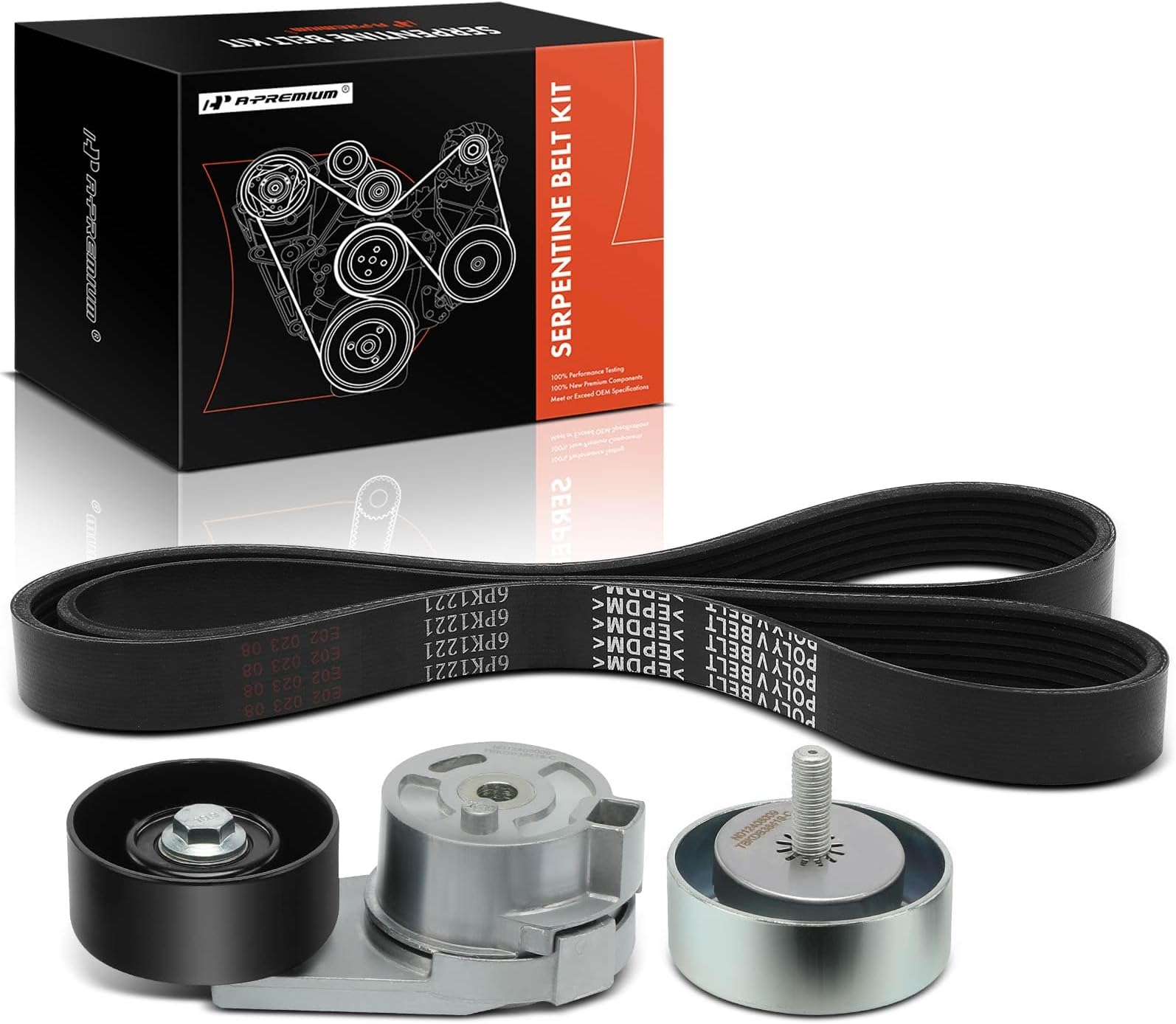 A-Premium Belt Drive Component Kit Replacement for Cadillac CTS 2008-2009 STS 2008, 3.6L V6 Gas DOHC Naturally Aspirated