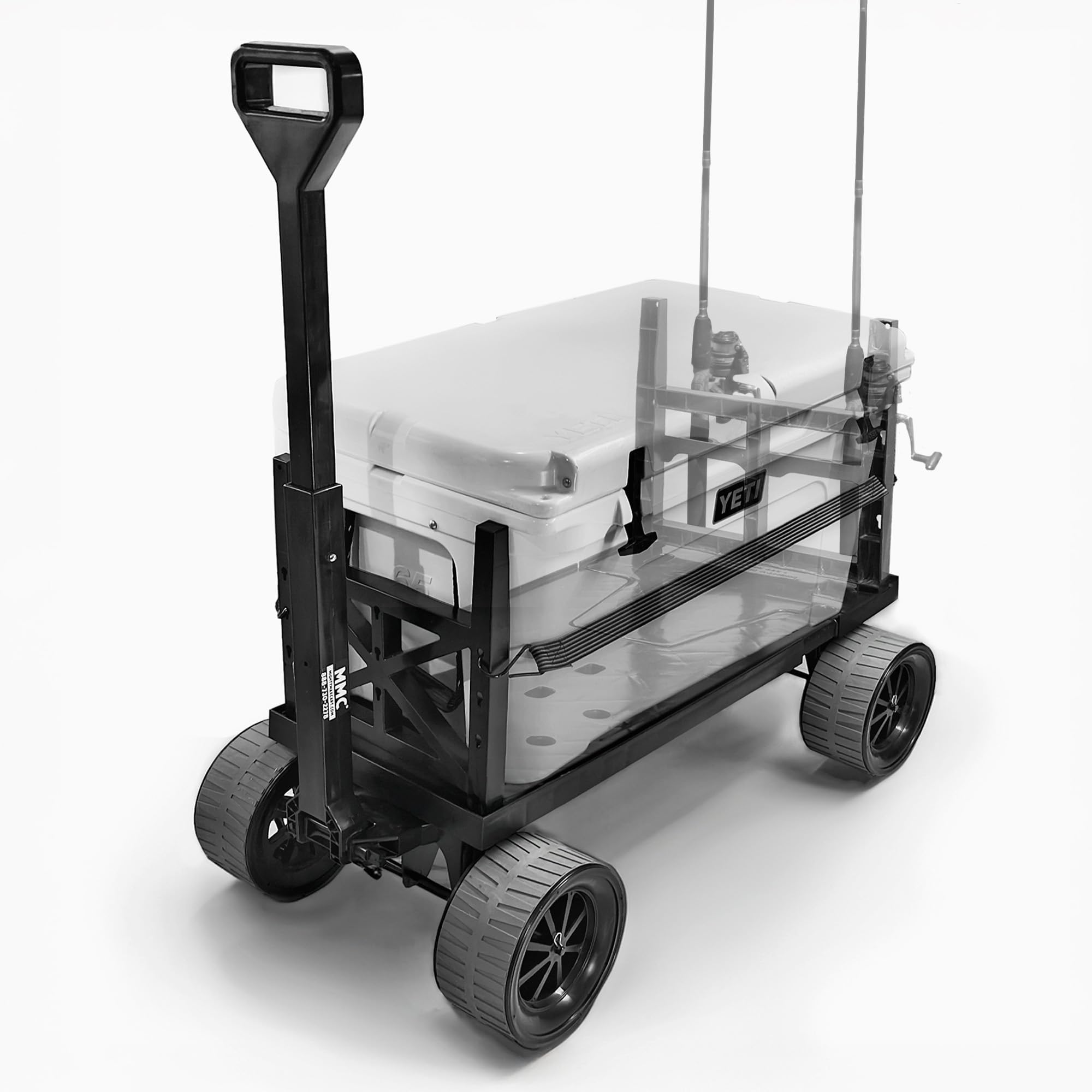 Tank - USA Made All-Terrain Outdoor Utility Cart Wagon/Cooler Wheel Kit with Never-Flat Max Terrain Wheels, 250 lbs Capacity, Perfect for Fishing, Camping, Gardening, and More!