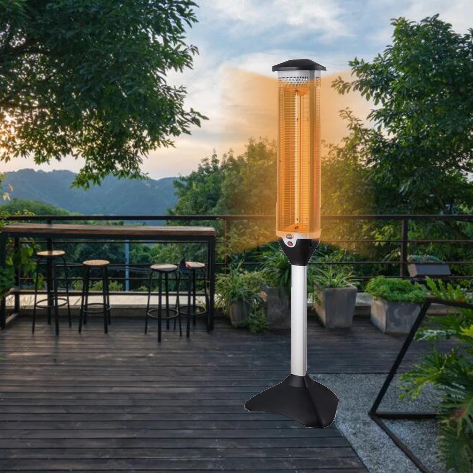 Zhangle Outdoor Patio Heater Floor Standing 360 Degree Instant
