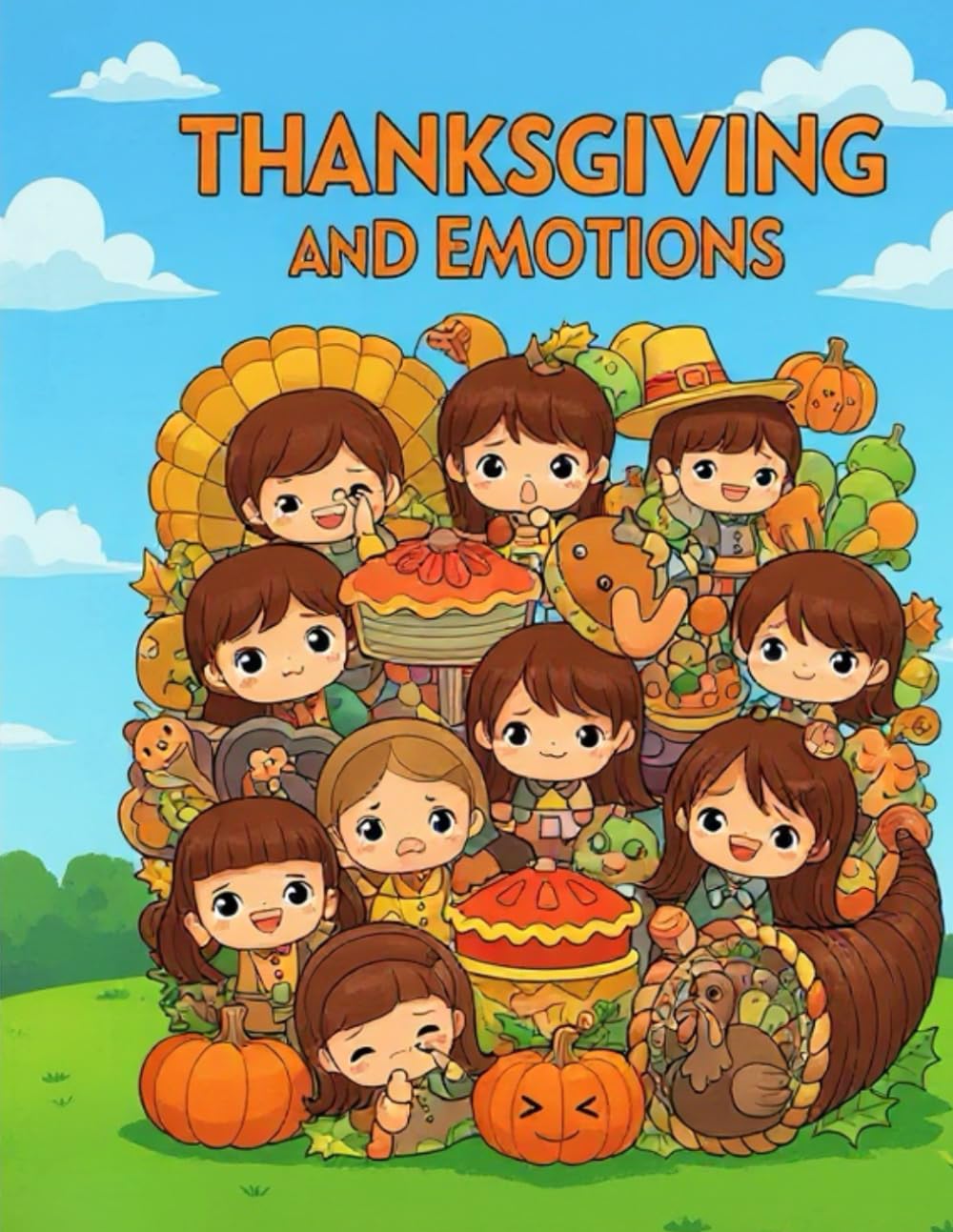 Thanksgiving and Emotions: A Bilingual Coloring Book for Kids (English-Ukrainian) – Learn About Emotions, Gratitude, and Kindness Through Drawing, Coloring, and Games