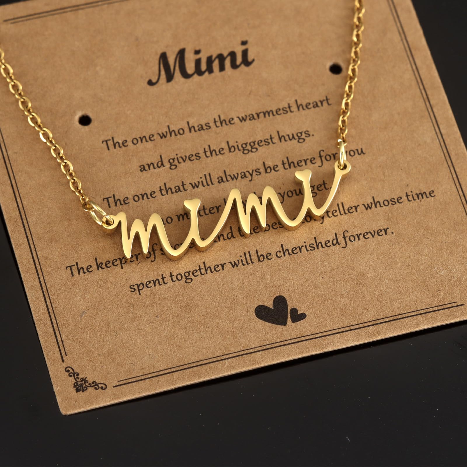 Kivosliviz Mimi Gifts for Grandma Jewelry from Grandson Women Mothers Day Ideas Gold Necklace for Mimi