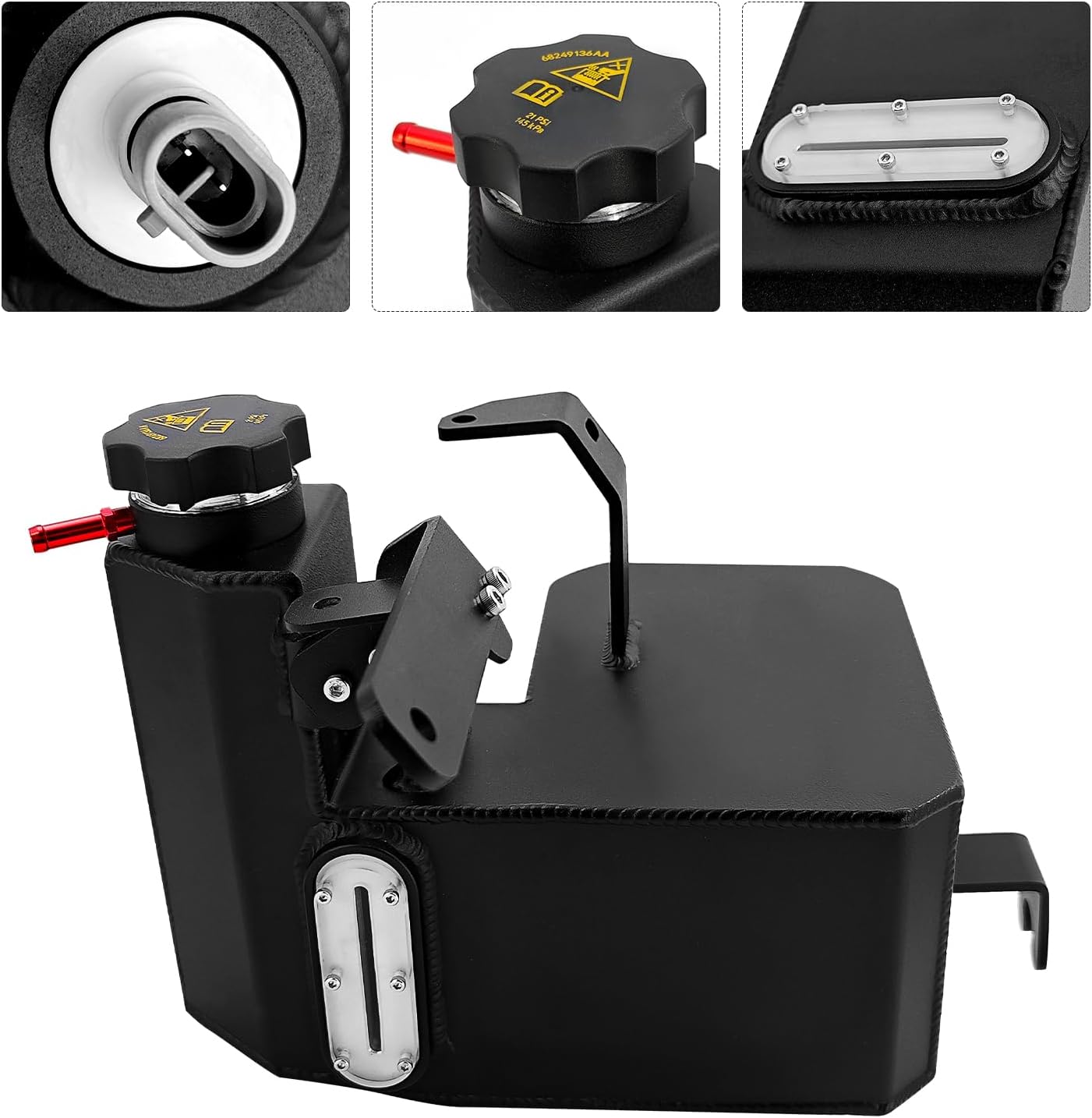 Aluminum Alloy 603-839 Coolant Reservoir Tank with Sensor & Cap Compatible with Ram 2500 3500 4500 5500 L6 6.7L 2013-2018 68166475AC 68096261AA 68166475AB