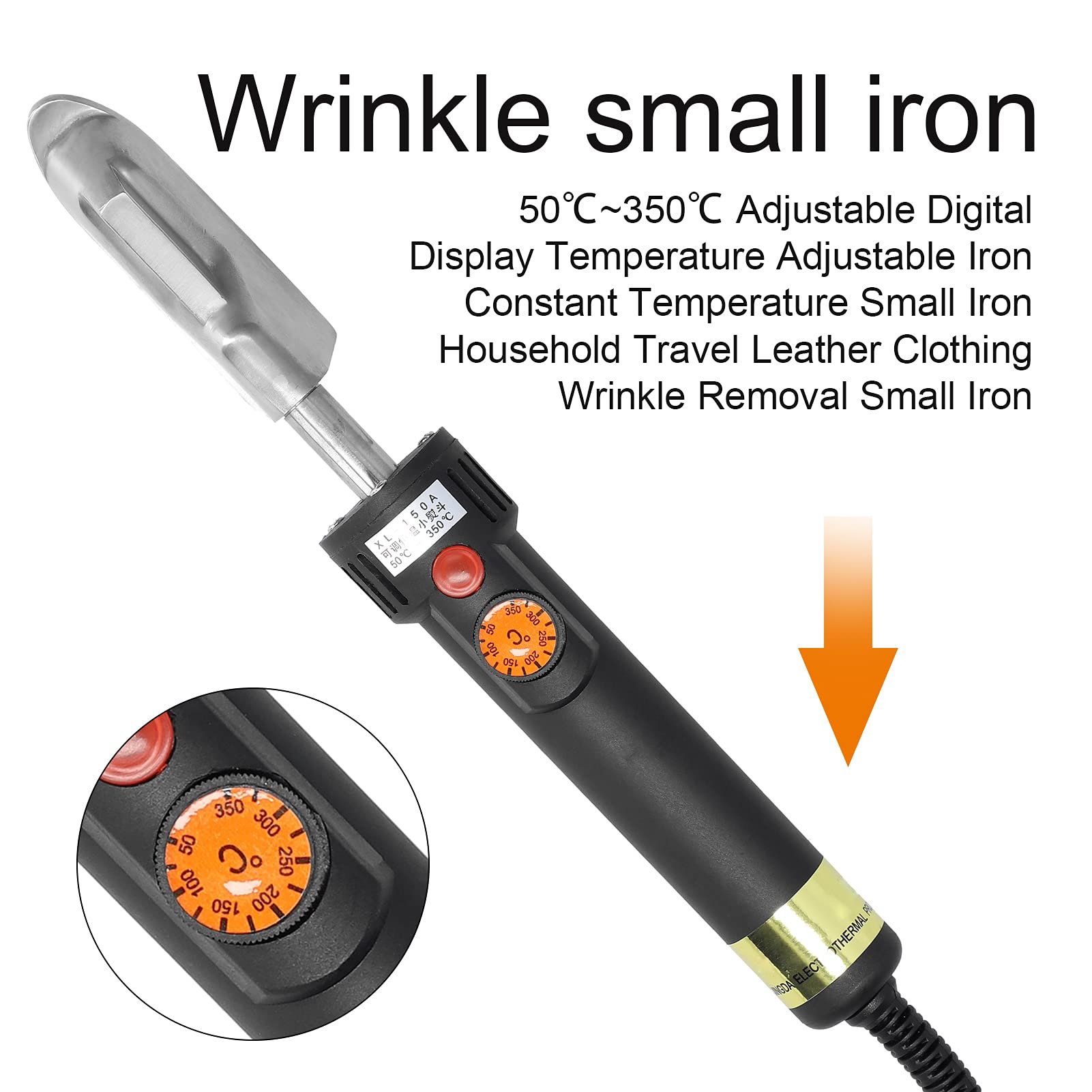 220 V, 150 W, 50 ℃ ~ 350 ℃, display digitale regolabile, temperatura regolabile, ferro da stiro a temperatura costante, piccolo ferro da stiro per casa, viaggi, abbigliamento in pelle