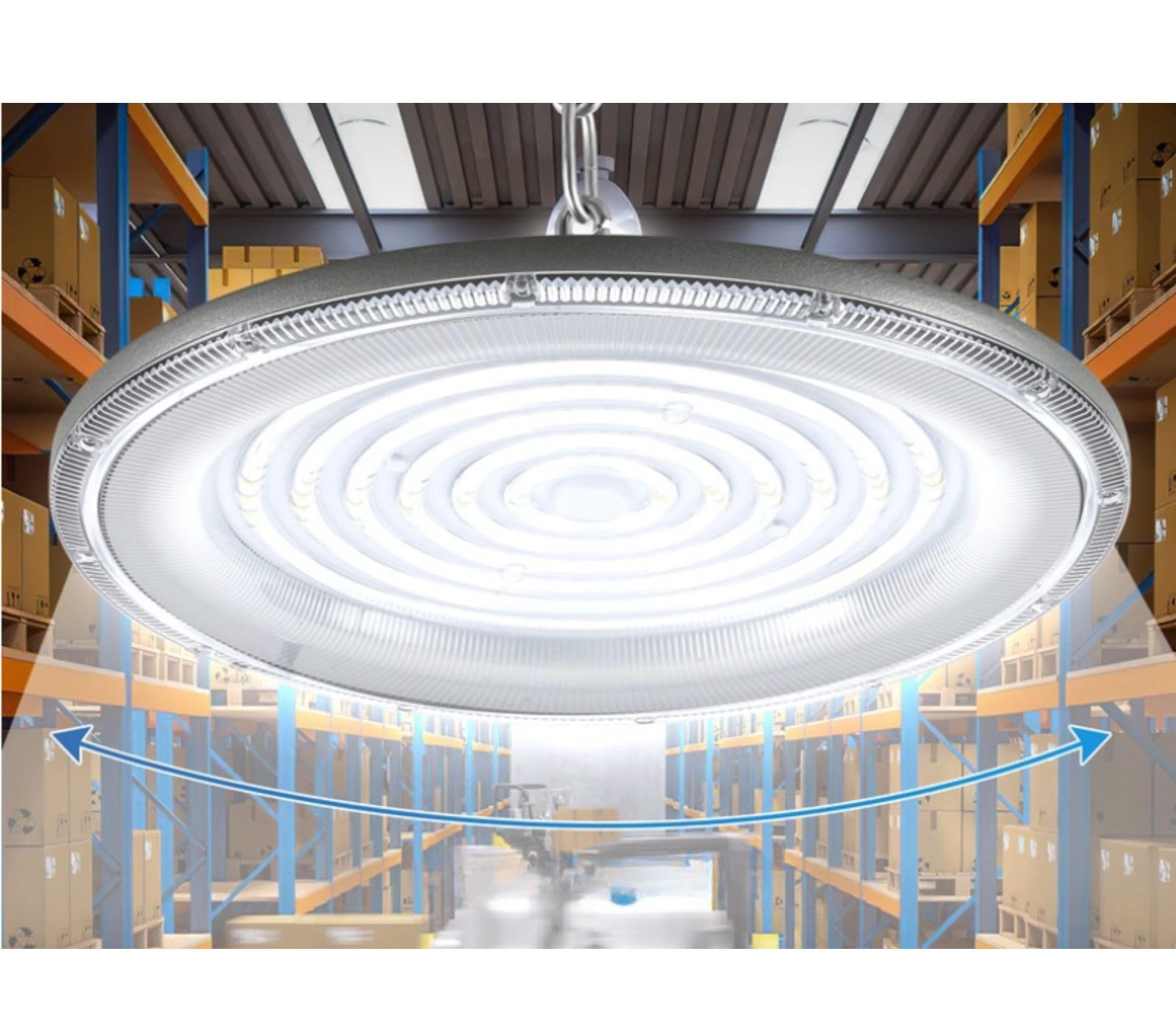 Faro Industriale Led 200W Disco Rotondo UFO IP65 Plafoniera Campana DR