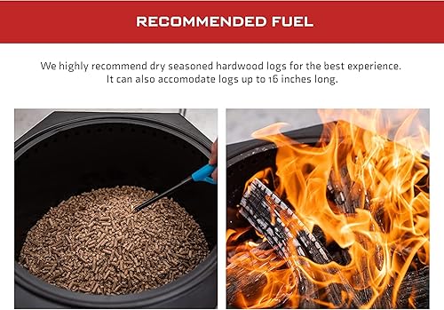Miniatura 7 de Dragonfire Paquete de hoguera compacta de madera y pellets sin humo, incluye estufa de hoguera con acabado negro mate de 22 pulgadas, soporte base