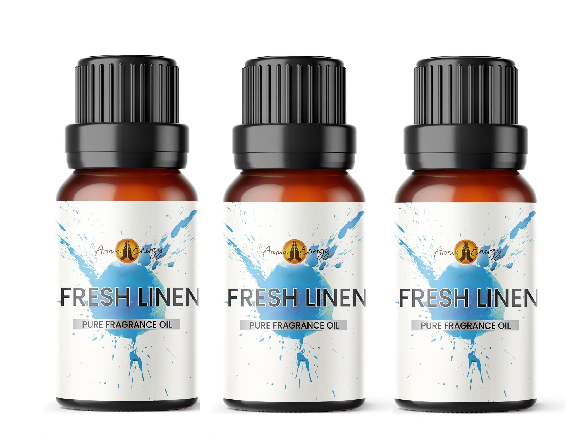 Aroma Energy | Fresh Linen Fragrance Oil 30ml (3 x 10ml) Highly Scented Oil for Diffuser, Candles, Soap Making, Wax Melt, Slime, Perfume | Vegan, Made in UK