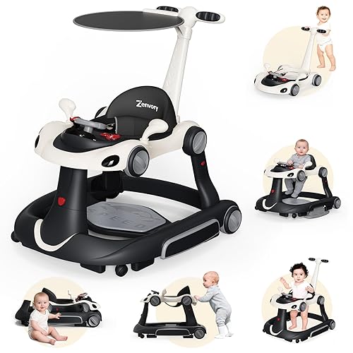 Caminante plegable 6 en 1 para bebés, caminante de actividad para bebés, balancín, centro de actividades, caminante de empuje, alfombrilla de cama