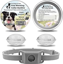 Aquality Pets Collier Antiparasitaire, Collier Anti Puces pour Chien, Réglable Naturel Pendentif Répulsif aux Huiles Essentielles avec 2 Capsules Remplaçables (Gris)