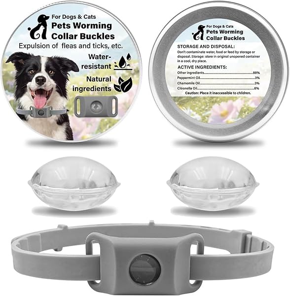 Aquality Pets Collier Antiparasitaire, Collier Anti Puces pour Chien, Réglable Naturel Pendentif Répulsif aux Huiles Essentielles avec 2 Capsules Remplaçables (Vert) - 5
