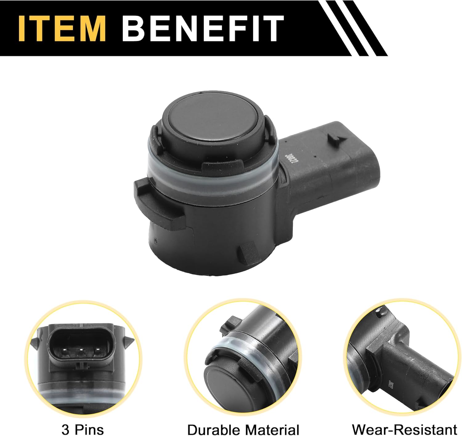 4 Pcs Bumper Backup Parking Sensor for Ram 1500 2500 3500 4500 5500 2019-2020 Reverse Parking Assist Sensor No.5YV68TZZAA Black