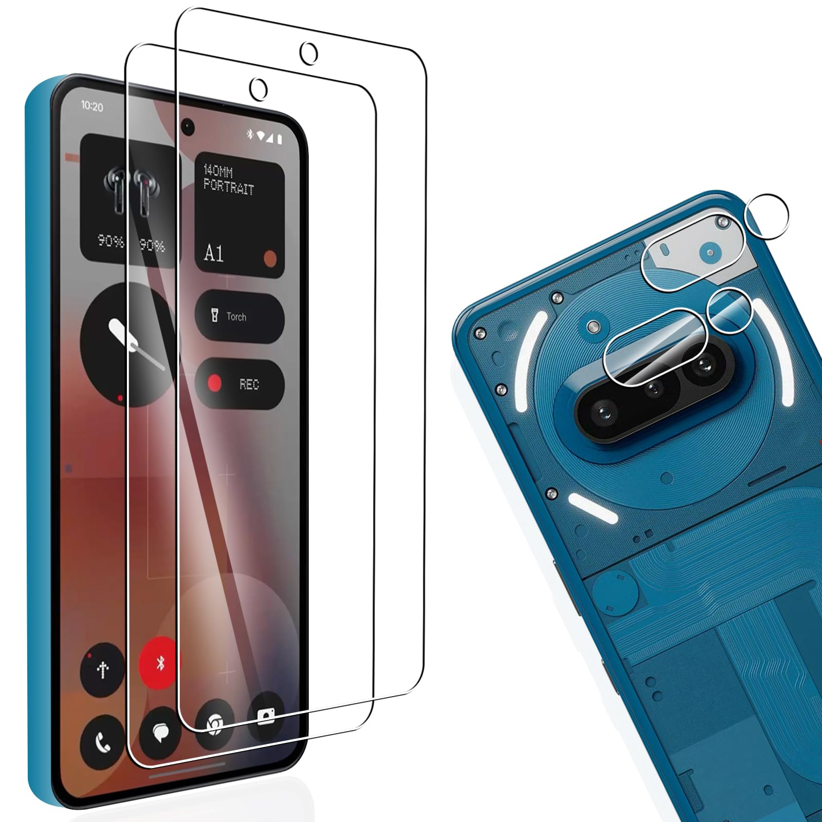 Amazon | 対応 Nothing Phone 3A ガラスフィルム 2枚 + 2枚 対応