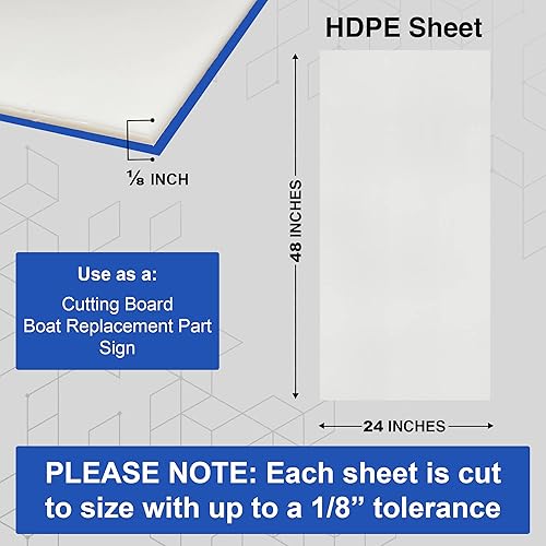 Miniatura 2 de Duco - Hoja de polietileno de alta densidad de 24 x 48 pulgadas, hecha en Estados Unidos, 18 de pulgada de grosor, hoja de plástico de polietileno