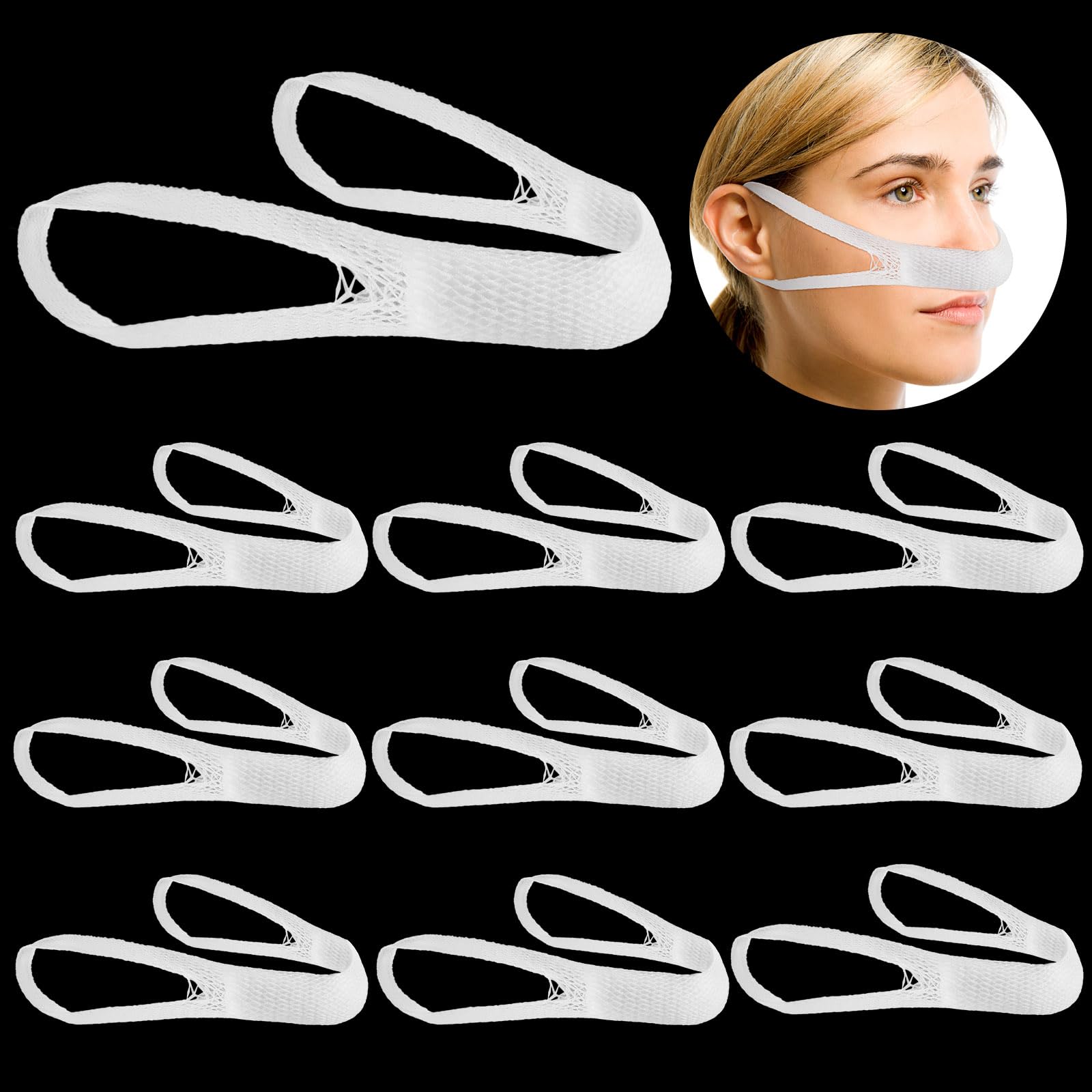 Patelai 30 Pcs Elastic Nose Bandage, External Nasal Band with Ear Loop — Amazon image 10