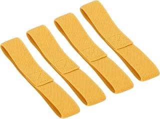 QUARKZMAN 4 Pieces Bento Box Strap Lunch Boxes Belt Elastic Fastener Strap for Home, Office, Camping, Picnic(Yellow)