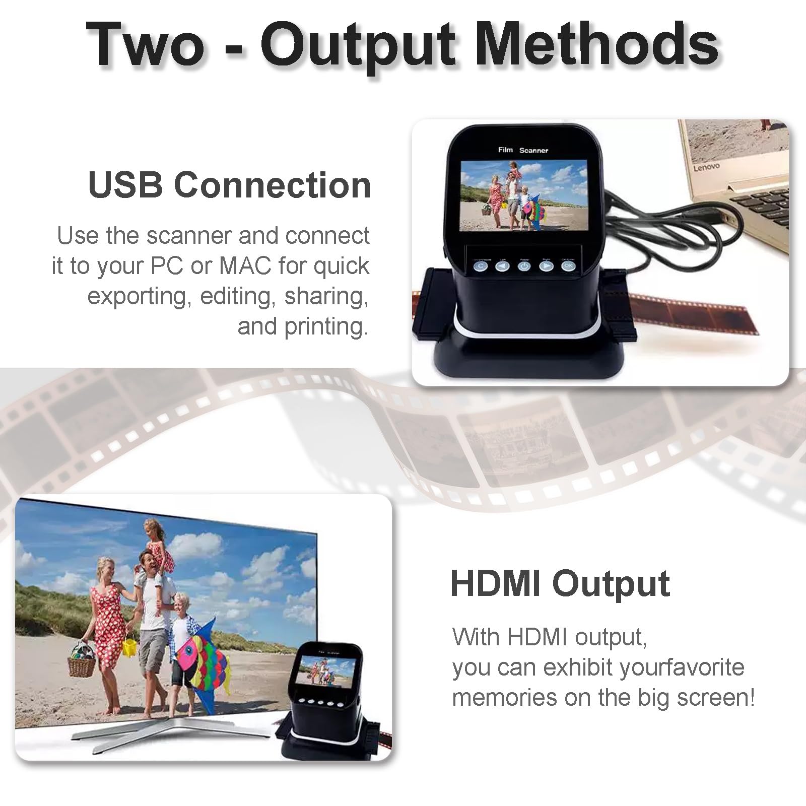 Scanner Diapositives et Négatifs Photo, Visionneuse Diapositives Haute Résolution avec écran LCD 4.3 '', Aucun Pc Nécessaire, Prend en Charge 5 Spécifications de Film 120