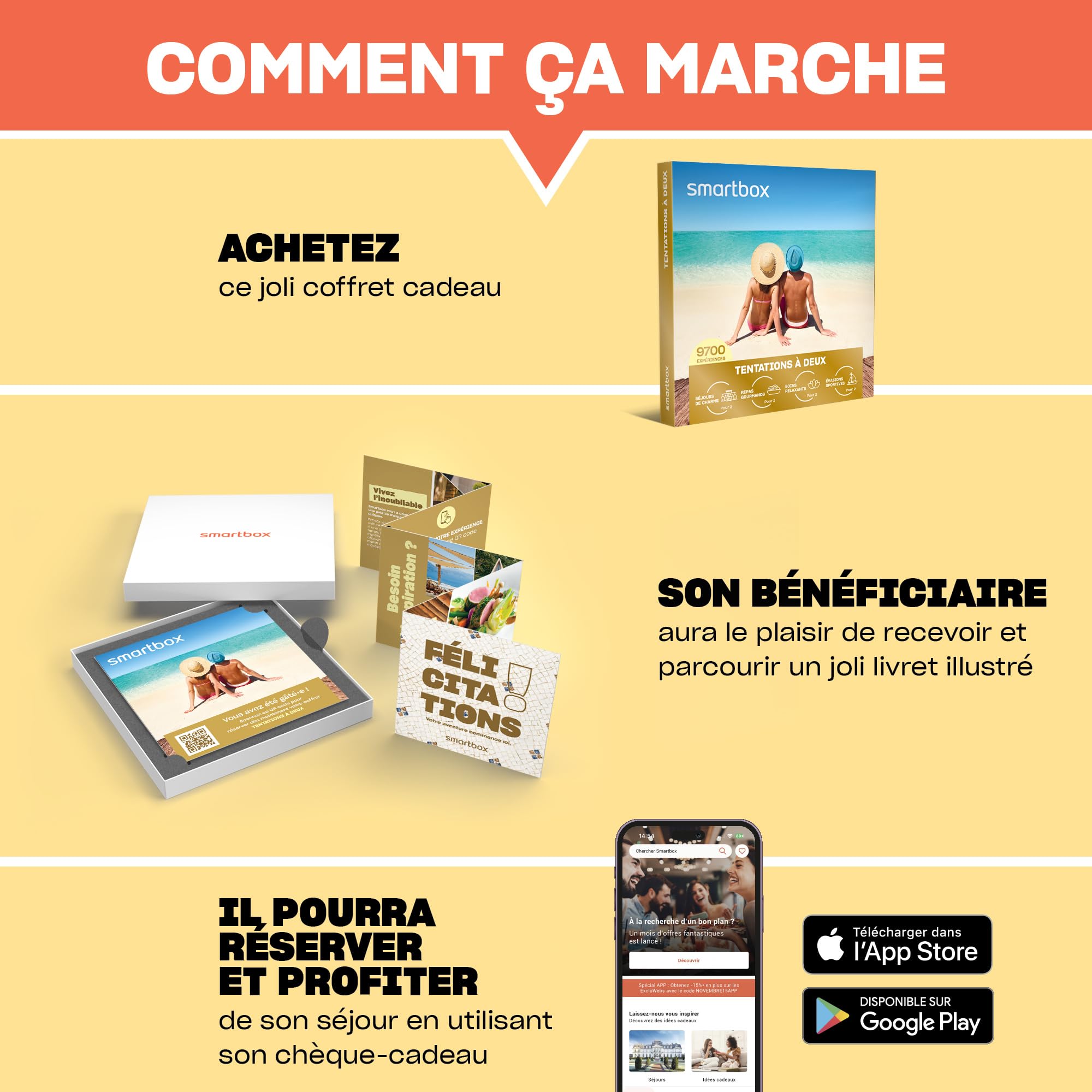 Smartbox - Coffret Cadeau - Tentations à Deux - 1 activité Romantique pour 2 Personnes