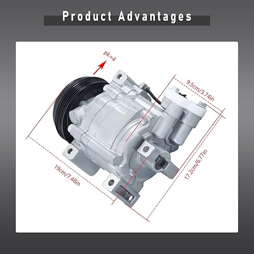 Miniatura 6 de Reemplazo del compresor de CA para Forester 2007-2013 Impreza 2008-2011 WRX STI 2013-2019 WRX 2013-2014 Reemplazo para CO 11227C