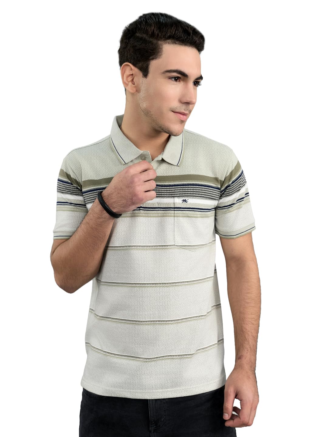 monte carlo Men’s Regular Fit Stripes Half Sleeve Collar T-Shirt | Stylish Tee for Men | Soft Comfortable Casual Tshirt for Men's (Pack of 1)-picture-40