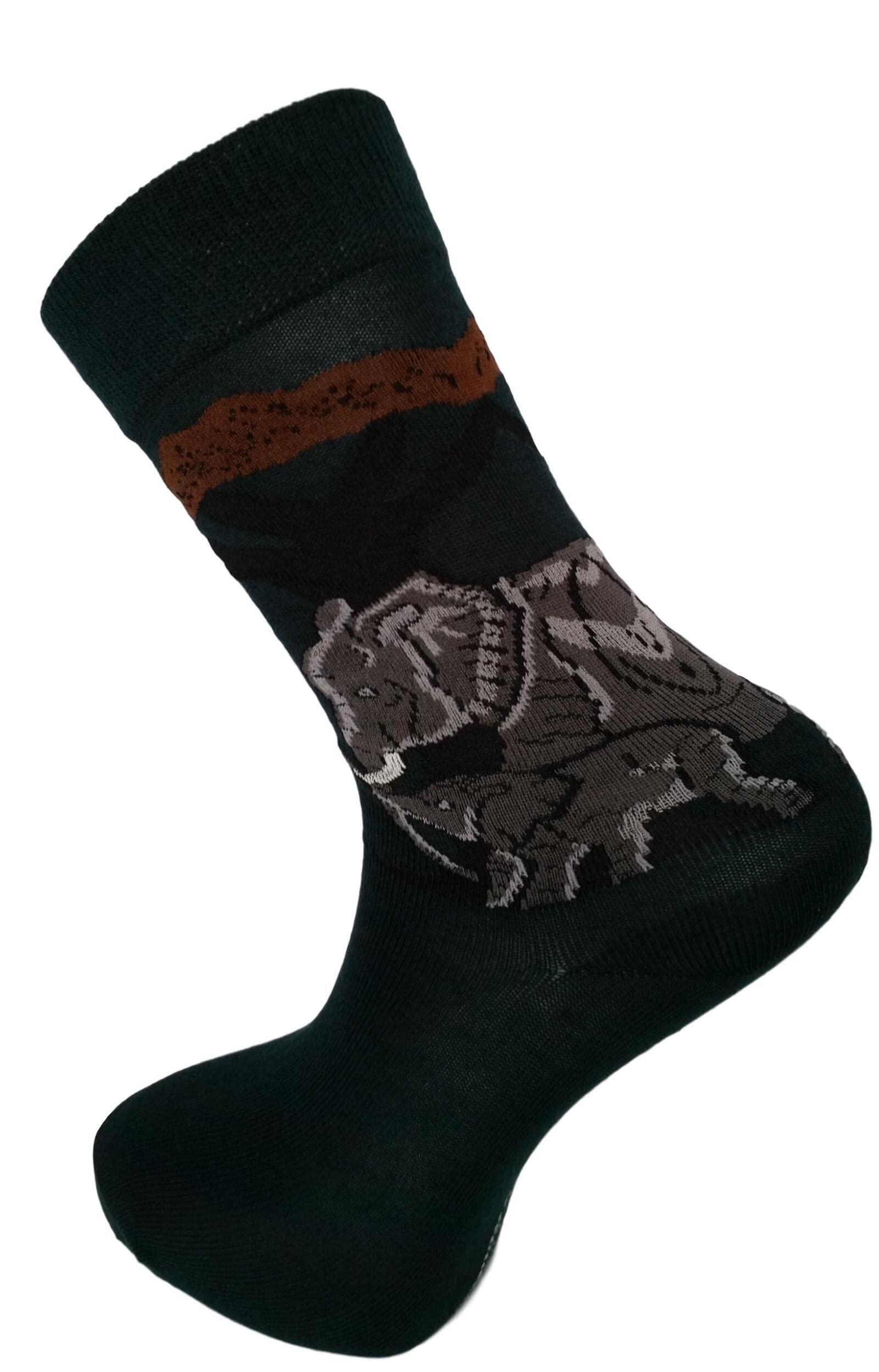 African Indian Elephants Unisex Novelty Dark Green Ankle Socks Adult Size 6-11