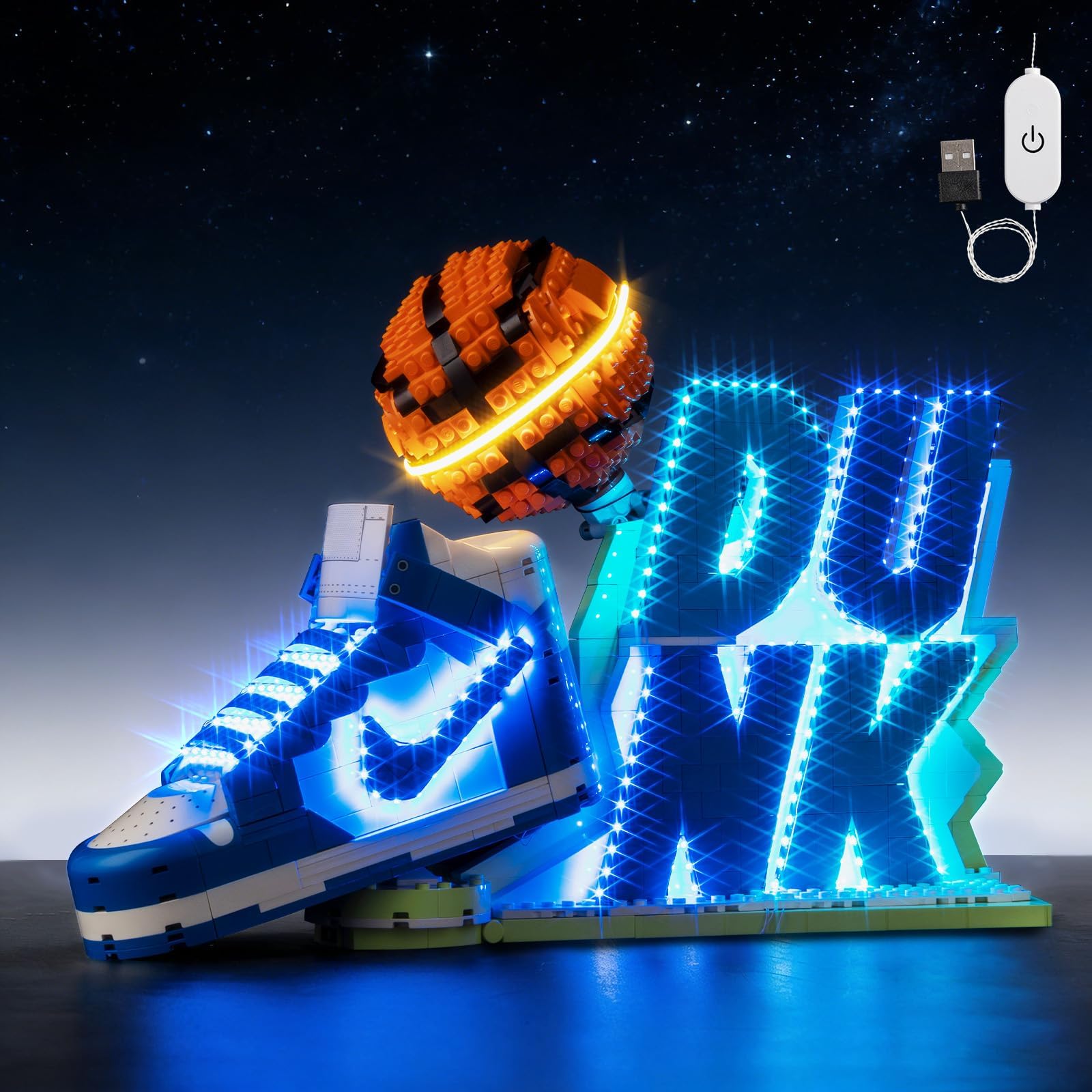 LED Light Kit Compatible with Lego Nike Dunk 43008 Building Blocks, Upgrade Touch Control & Dimming, Lights Only, Model Set Not Included, Touch Version