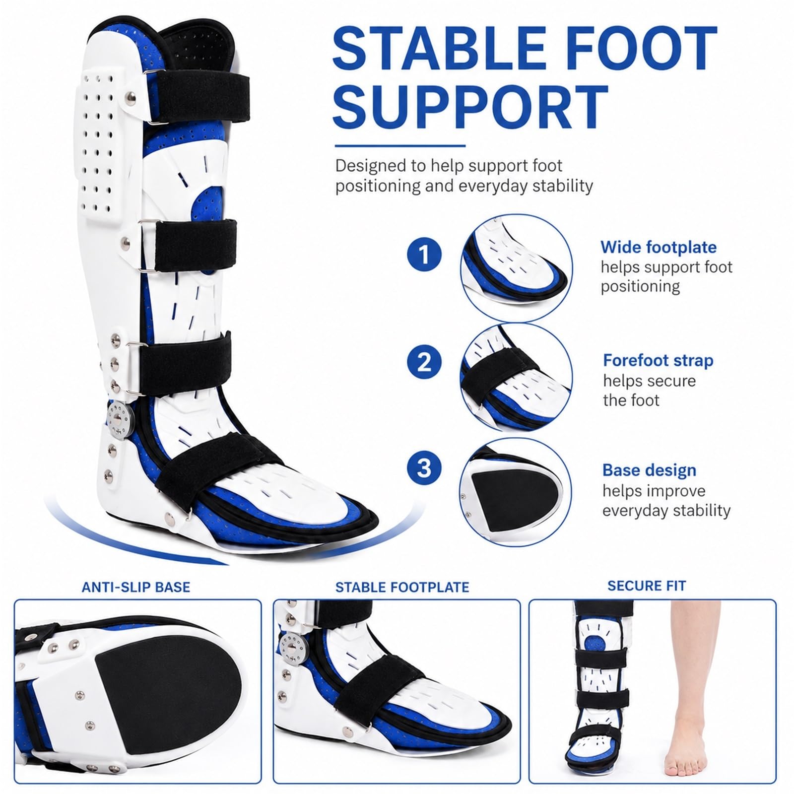 Plantarfasziitis Nachtschiene Fußheberentlastung Sprunggelenkbandage AFO Orthese für Achillessehnenentzündung Fußgelenk Bandage Stütze bei Verletzungen Schmerzen(Links,L)