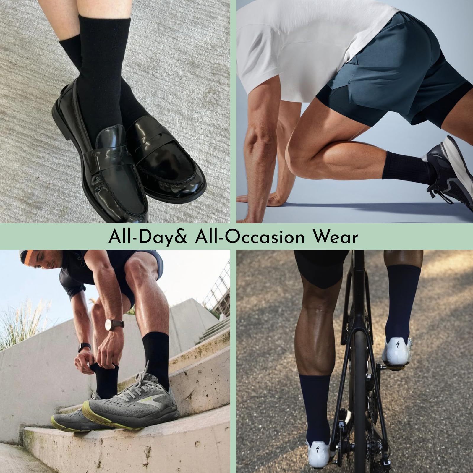 3 pares de calcetines deportivos para hombres y mujeres, de fibra de algas marinas que absorben la humedad, ajuste acolchado y transpirable