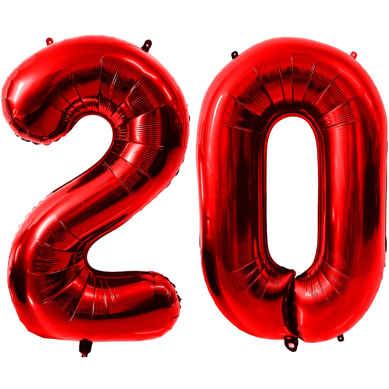 40 Inch Red Number 20 Balloons, Red 20 Balloon, Red Large Foil Number 20 Balloons, Birthday Wedding Anniversary Party Decoration Graduation Ceremony digital Decorations — image 1