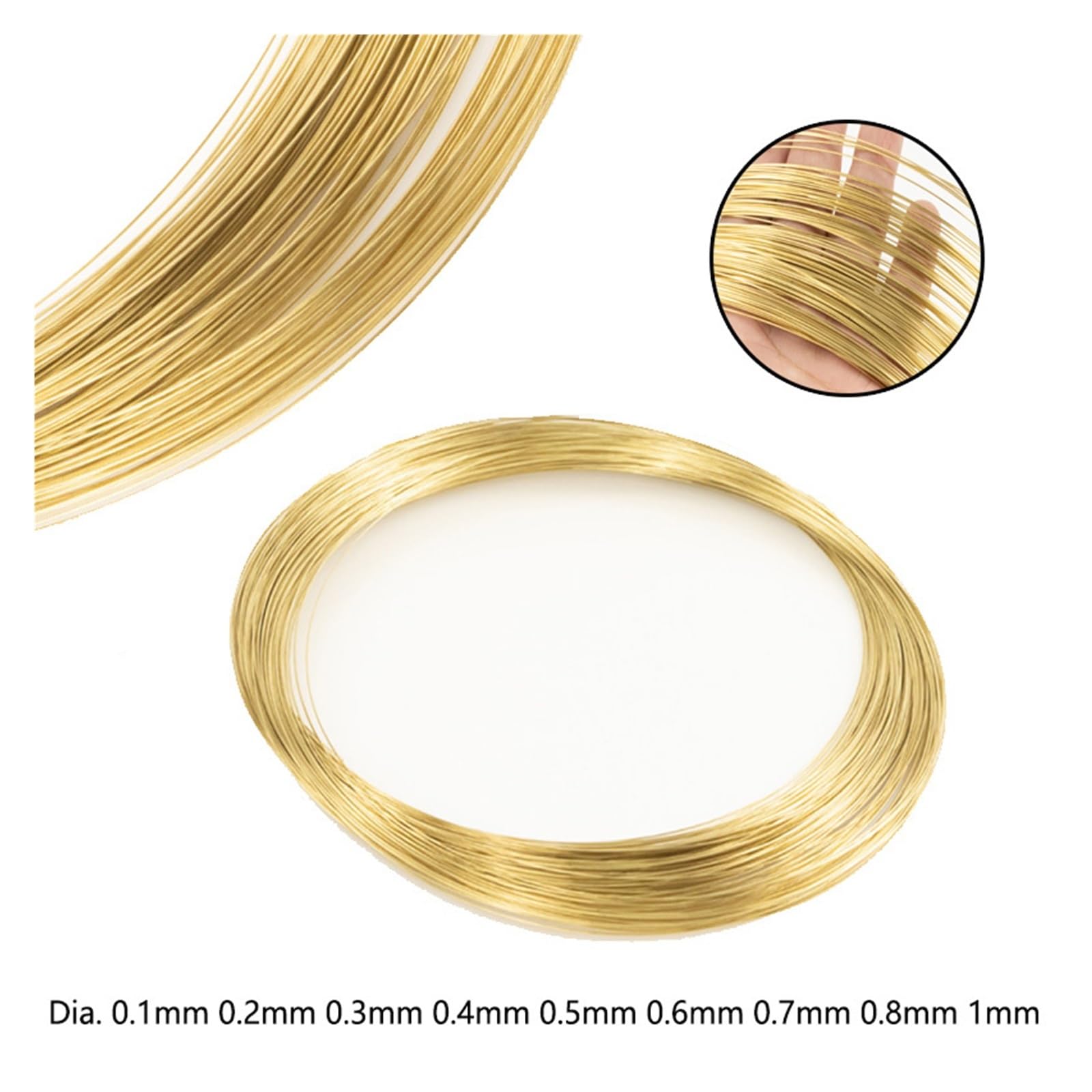 Filo di rame 1 Lunghezza rotolo m-100 m Filo di ottone 0, mm,2,3,4,5,6,7,8(2.5mm 5m)