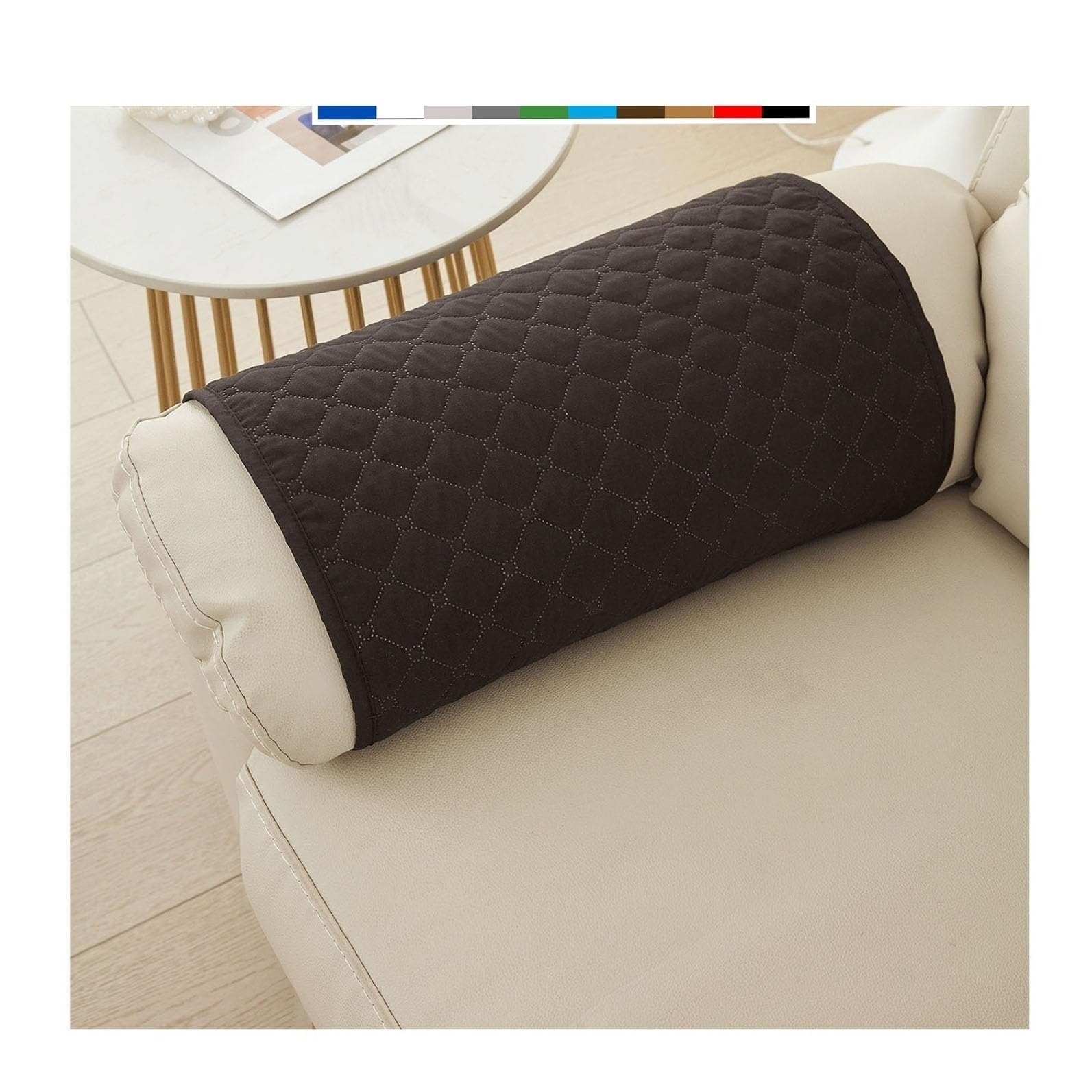 Iliemao Black Sofa Armrest Cover Headrest Cover Recliner Chair Arm Cover Sofa Headrest Slipcovers Nonslip Waterproof Armchair Cover For Recliner Leather Sofa Couch Protector Modern ( Color : Size : No Pocke