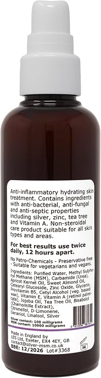 Silver-MSM Seb Derm Lotion with Australian Tea Tree 100 ml | For skin prone to seborrheic dermatitis