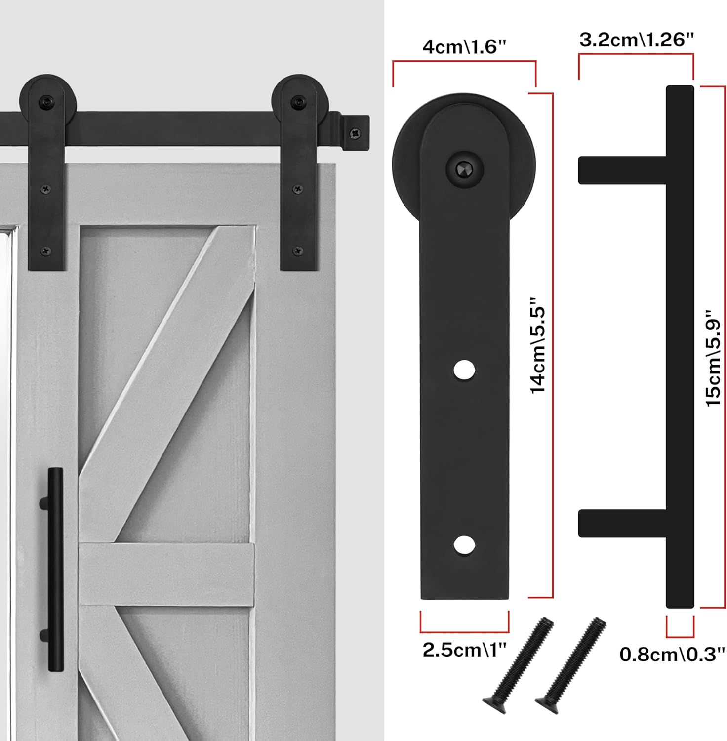 COGOOD Farmhouse Barn Door Mirror - 37" x 26" Rustic Wood Framed Mirror Wall Decor for Dining Room, Bathroom, Living Room, Bedroom Decorative, Rustic Grey