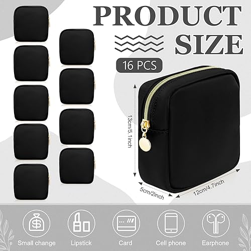 Miniatura 3 de 16 mini bolsas de maquillaje a granel de nailon para cosméticos, bolsa de viaje, bolsa organizadora de artículos de tocador, bolsa pequeña con