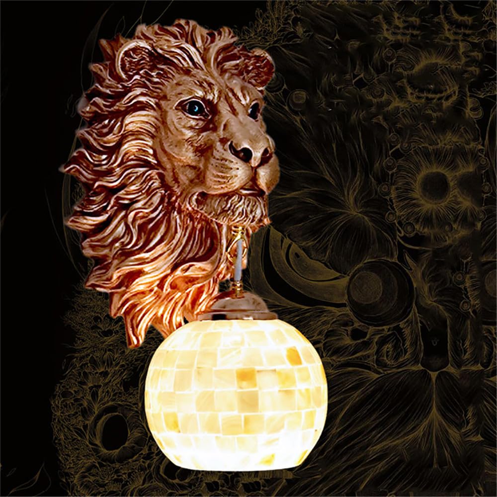 SXECAEPS Contemporary Lion Wall Lamp, Creative LED Light for Living Room, Bedroom, Hallway, Cafe, and Restaurant Decoration