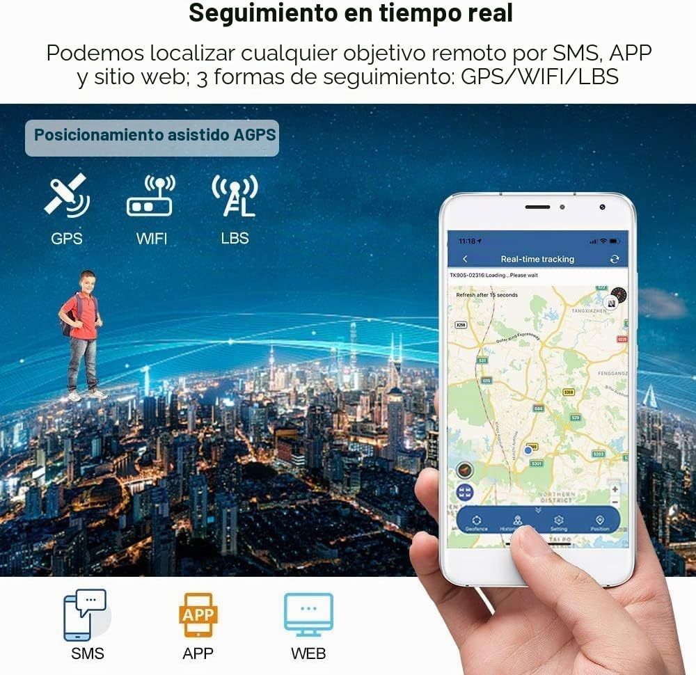 Zeerkeer Mini GPS Tracker 4G con Tarjeta SIM Gratis Localizador GPS para Coche App para Niños/Ancianos Historial de 6 Meses Magnético ImpermeableTK913