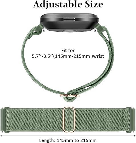 Miniatura 10 de AK Banda elástica compatible con Fitbit Versa 2 BandasFitbit Versa Bandas para mujeres y hombres, correas de nailon elásticas suaves ajustables para