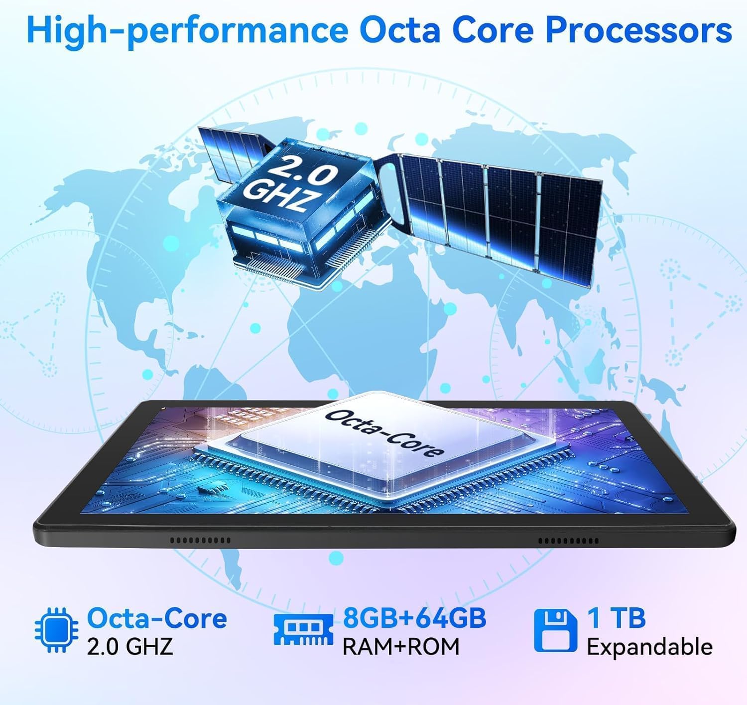 Freeski Tablet 10 Pollici, Android 14 Tablet, Octa-Core, 8GB RAM+64GB ROM(1TB TF),WIFI 6, Bluetooth 5.0, Widevine L1, 5MP+8MP, Type-C/5000mAh/Tablet Pc (Nero)