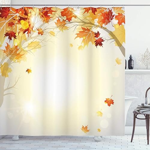 Miniatura 51 de Ambesonne Cortina de ducha de terror, salpicaduras de sangre, estilo grunge, estampado temático de terror zombi aterrador, juego de decoración de