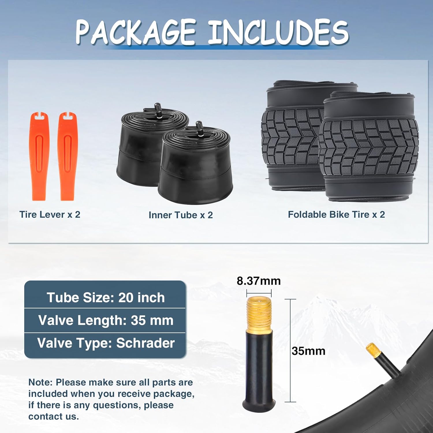ZUKKA 20 x 2.125 Bike Tire 20 Inch Tires Kids Bike Tire Folding Replacement Tire for Kids Bike MTB Mountain Bike