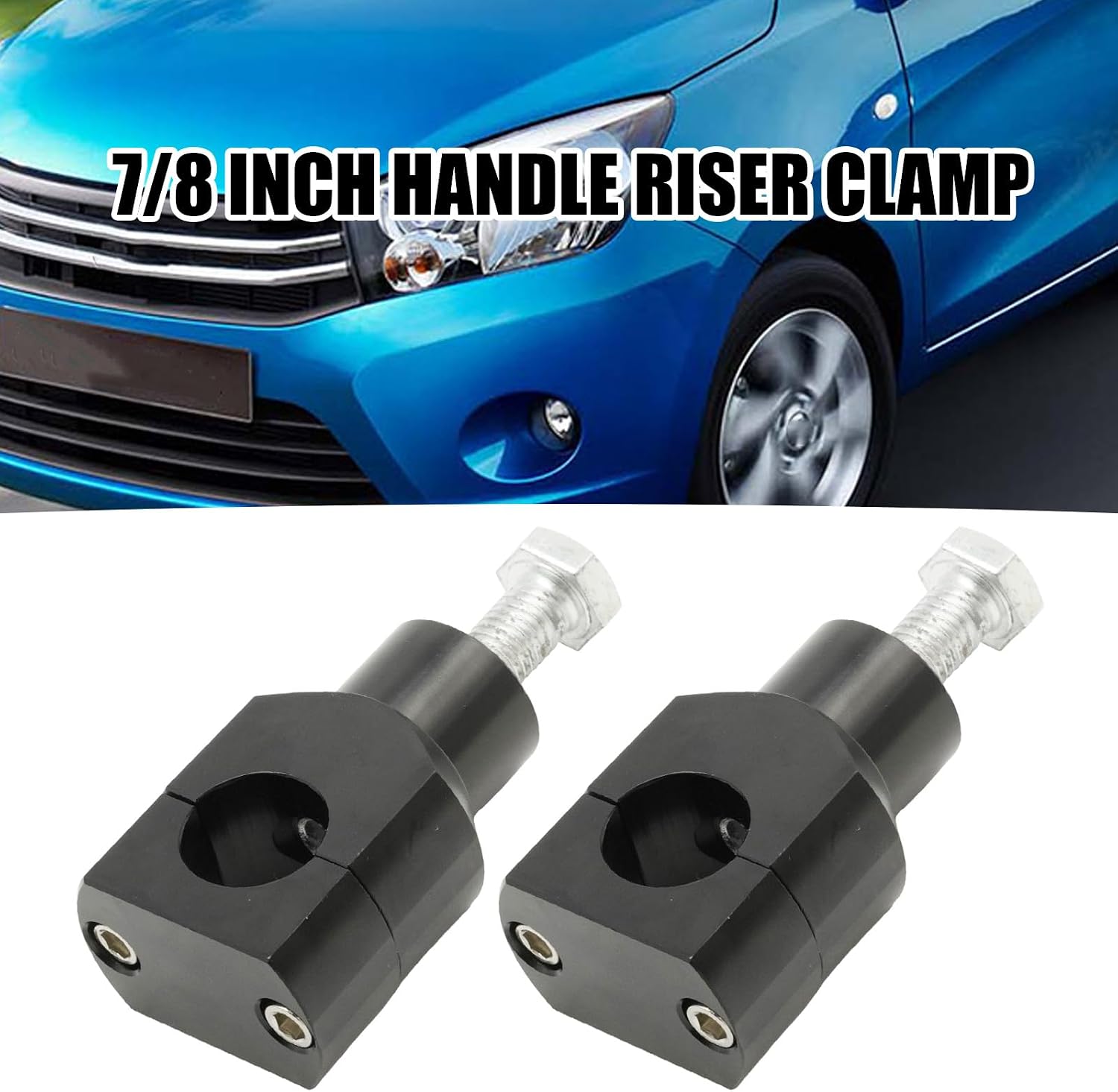 MT030-08-22-BK 22mm 7/8 Inch Motorcycle Handlebar Riser Clamps, Replacement for Harley Replacement for Kawasaki, Replaces MT030-08-22-BK